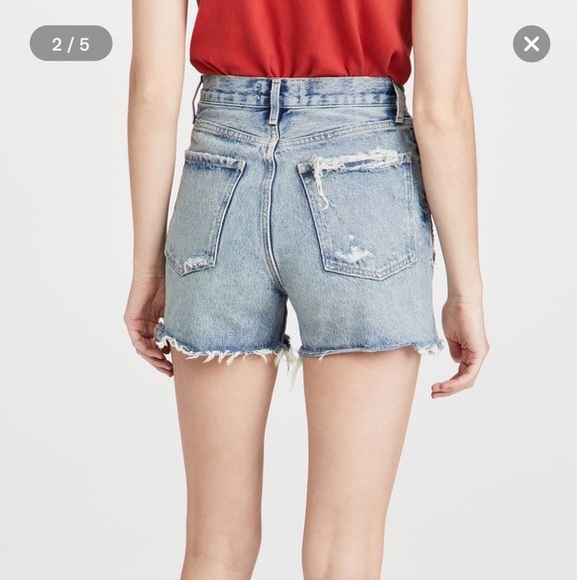 NWT Agolde Dee Ultra High Rise Shorts Size 23 Color Riccochet - Picture 2 of 7